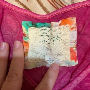 Hot pink open layered back tank